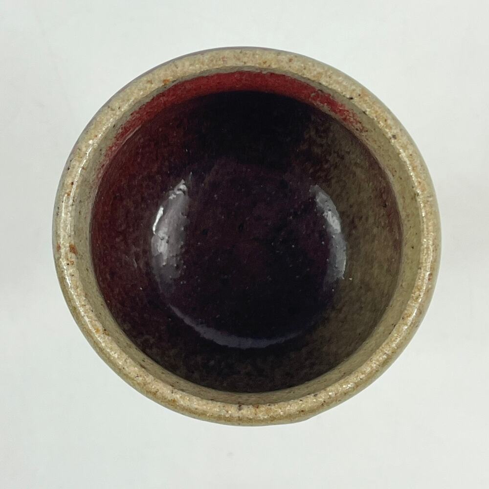 Vintage Red Brown Drip Glaze Stoneware Goblet Chalice Studio Art Pottery Decor - Picture 4 of 11